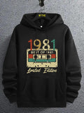 Men's Graphic Drop Shoulder Hoodie, Fashion Drawstring Pocket Sweatshirt, Regular Fit Men's Clothing for Daily Holiday Spring WearÂ 