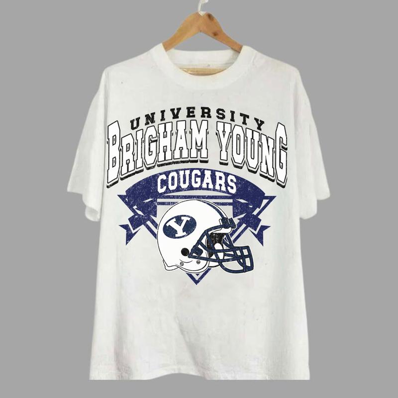 BYU Cougars Vintage NCAA Sweatshirt, Brigham Young University Sport Shirt, Classic Gift for Football Fans, Unisex Comfort Wear, T-Shirt Style