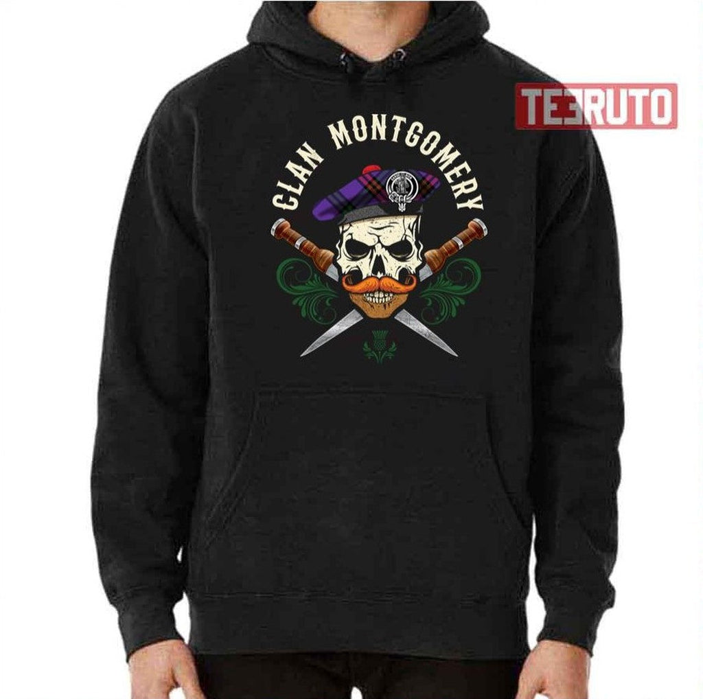 Skull Crest Badge Dirk Clan Montgomery Scottish Unisex T-Shirt