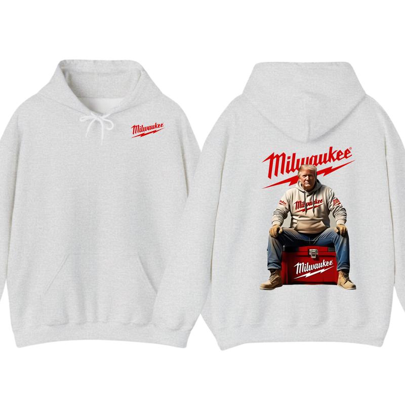 Milwaukee Hoodie - Classic Utility Design with Red Lettering and Practical Aesthetic, Perfect for Fans of the Brand