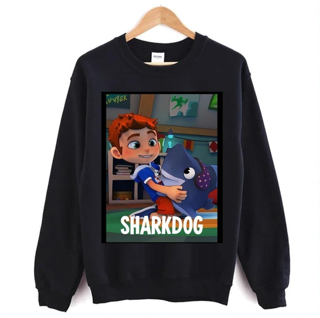 Sharkdog Graphic Kids Cartoon Unisex T-Shirt