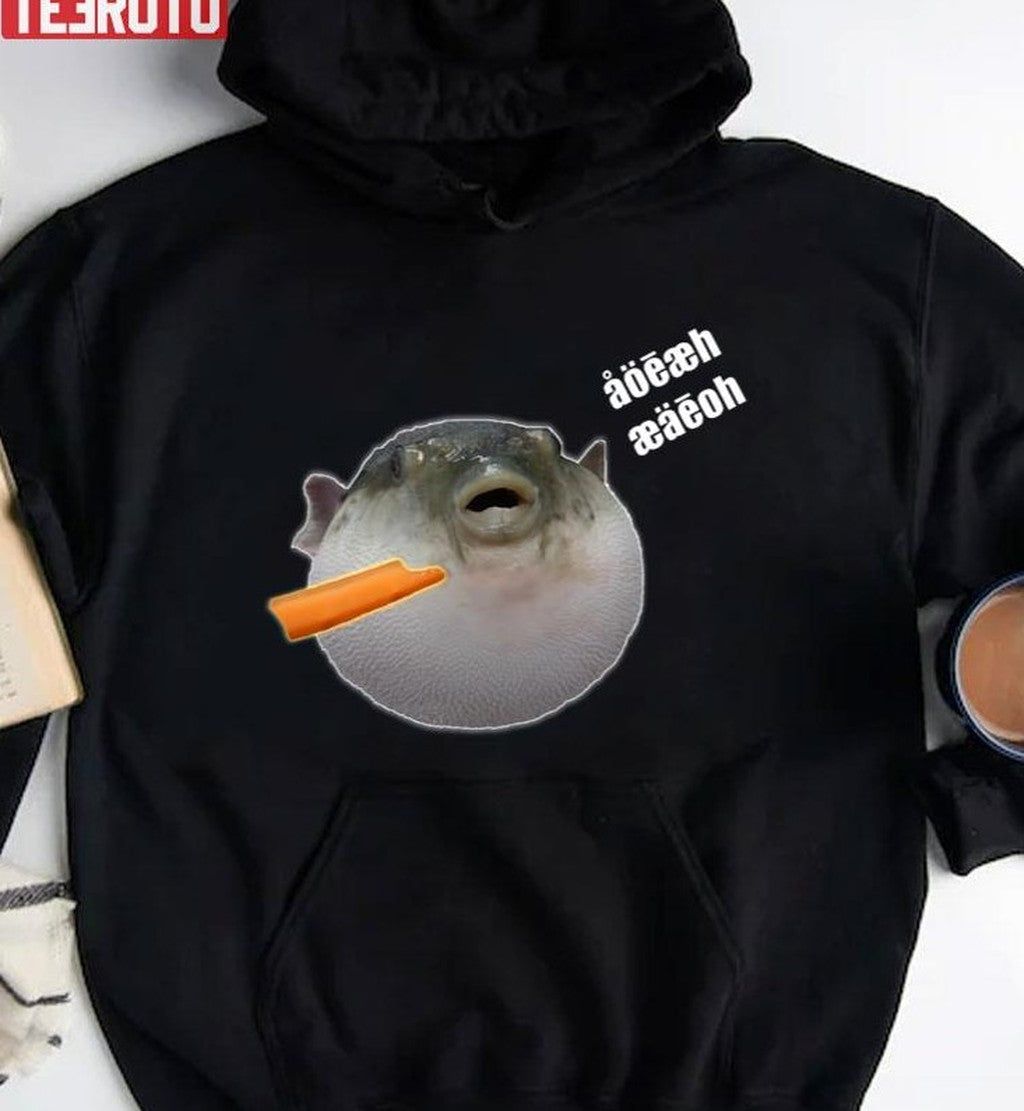 Puffer Fish Eating Carrot Unisex Sweatshirt
