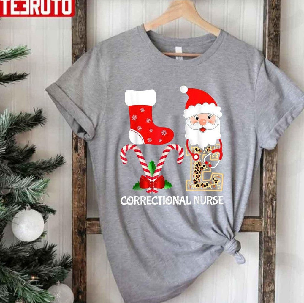 Santa Love Correctional Nurse Christmas Unisex T-Shirt
