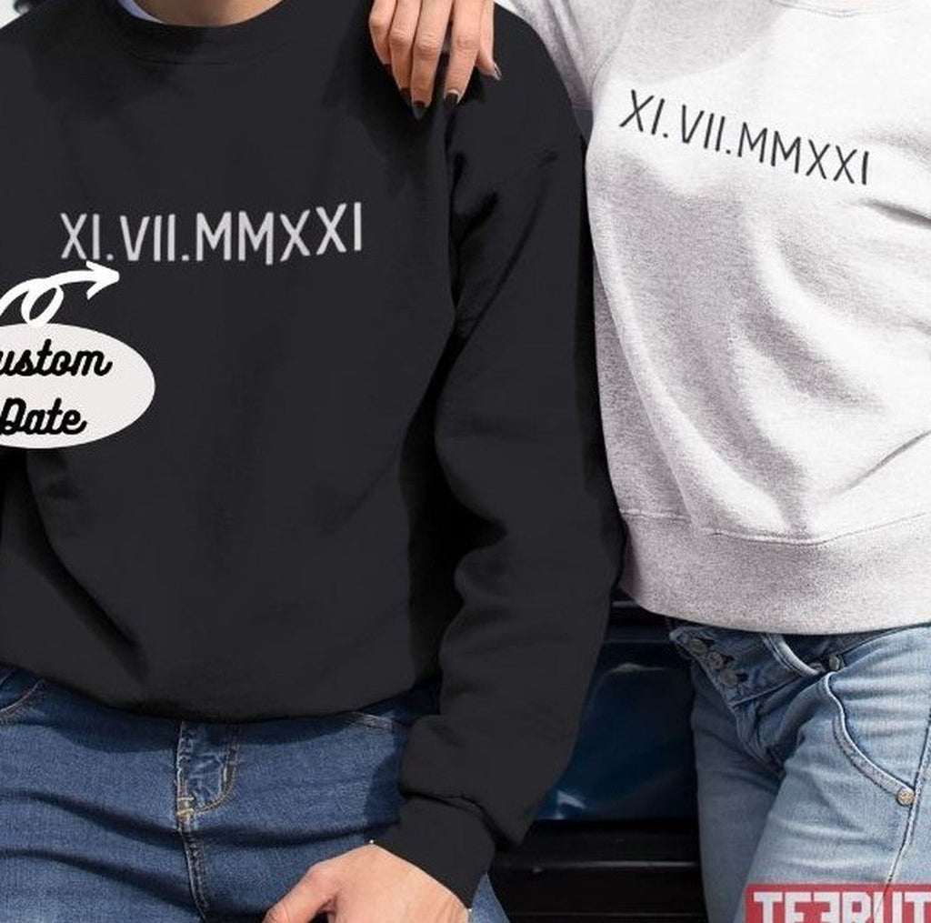 Personalize Year Day Husband And Wife Matching Couples Valentine Sweatshirt