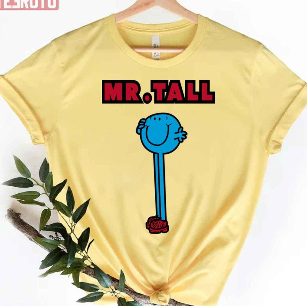 Mr Tall Little Miss And Mr Men Unisex T-Shirt
