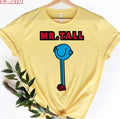 Mr Tall Little Miss And Mr Men Unisex T-Shirt