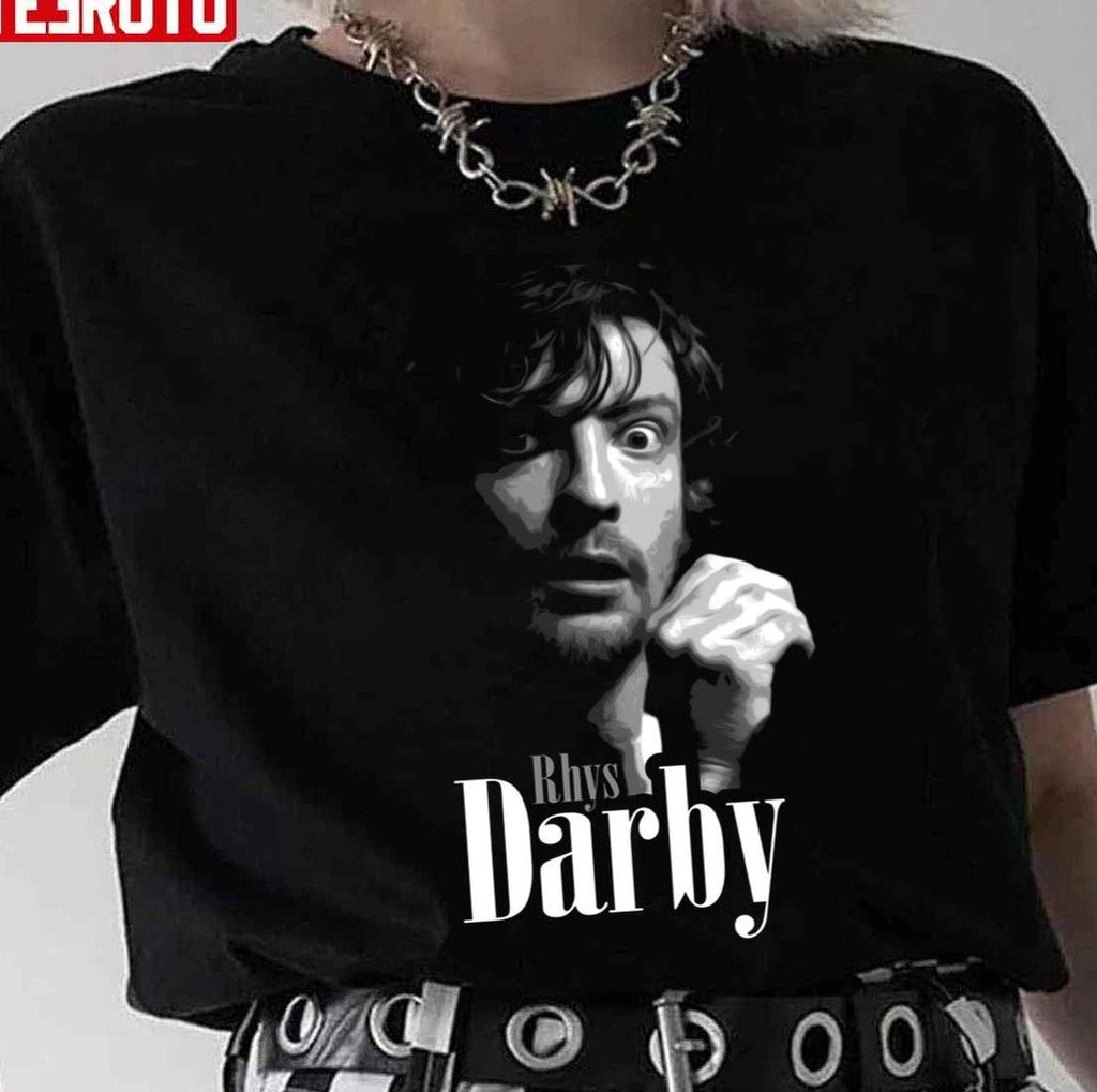 Black And White Portrait Rhys Darby Unisex T-Shirt