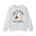 This is Some Boo Sheet, Spooky Cute Sweatshirt, Pumpkin Halloween Sweatshirt Unisex Classic Cotton Graphic Print