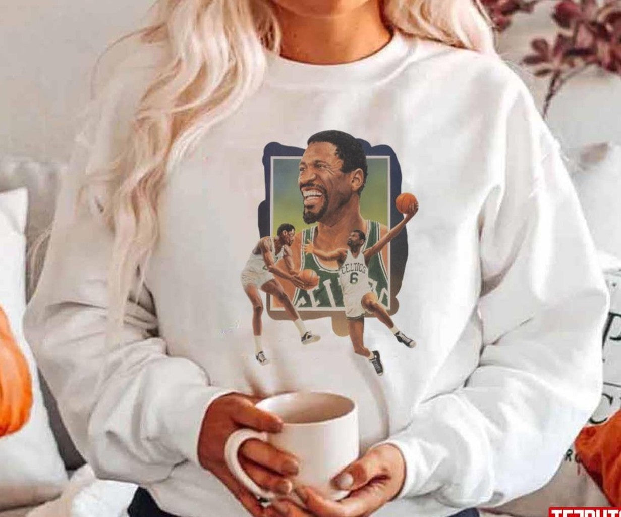 Bill Russell 8 Retro Basketball Player Unisex Hoodie