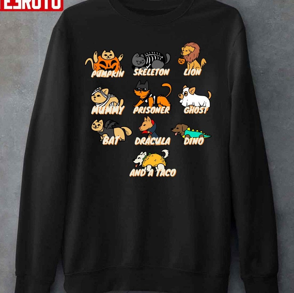 Multible Cute Lazy Halloween Costumes Unisex Sweatshirt