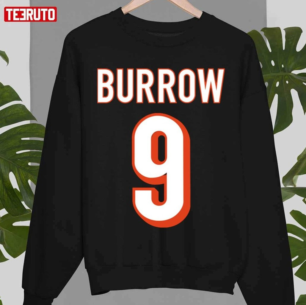 Number 9 Joe Burrow Jersey Number Graphic Unisex Sweatshirt