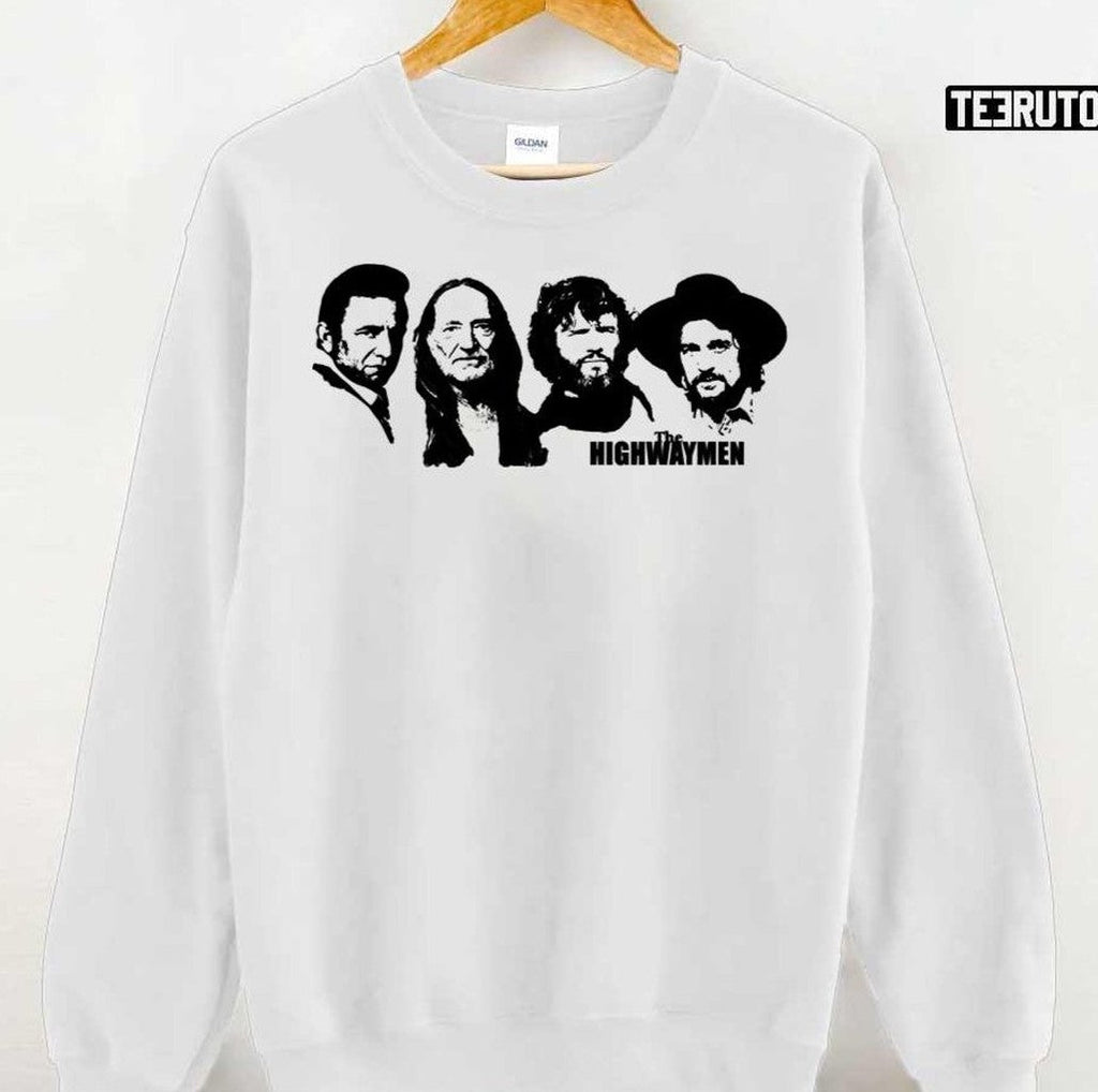 Outlaw Country Supergroup The Black Stencil Unisex T-Shirt