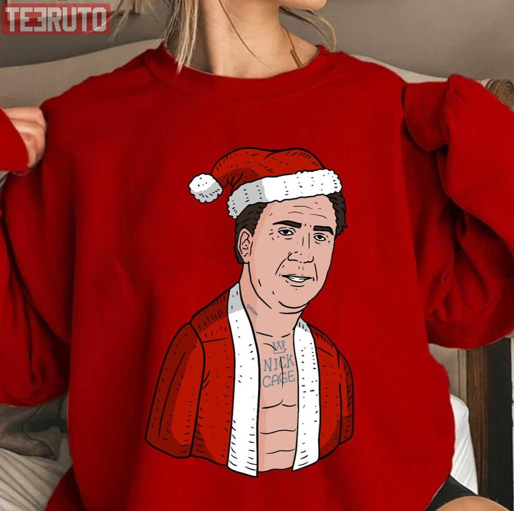 Nicolas Cage Christmas Santa Ugly Christmas Unisex T-Shirt