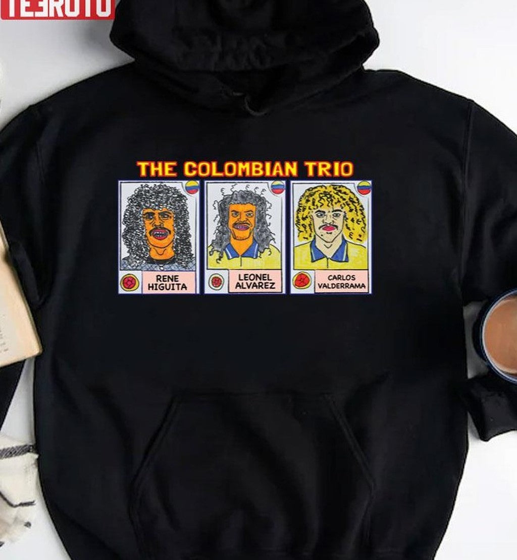 The Colombian Soccer Legend Carlos Valderrama Rene Higuita And Leonel Alvarez Caricature Unisex Sweatshirt