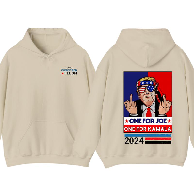 Trummmp Middle Fingers One For JOE One For Kamala 2024 2 Sided Hoodie, T-Shirt, Gift For Men And Woman, Trendy Shirt