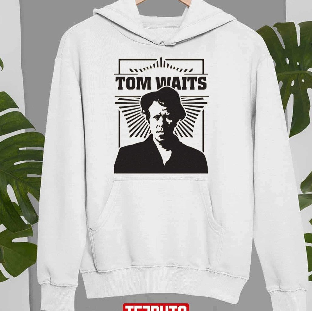 Black And White Portrait Tom Waits Musican Unisex Sweatshirt