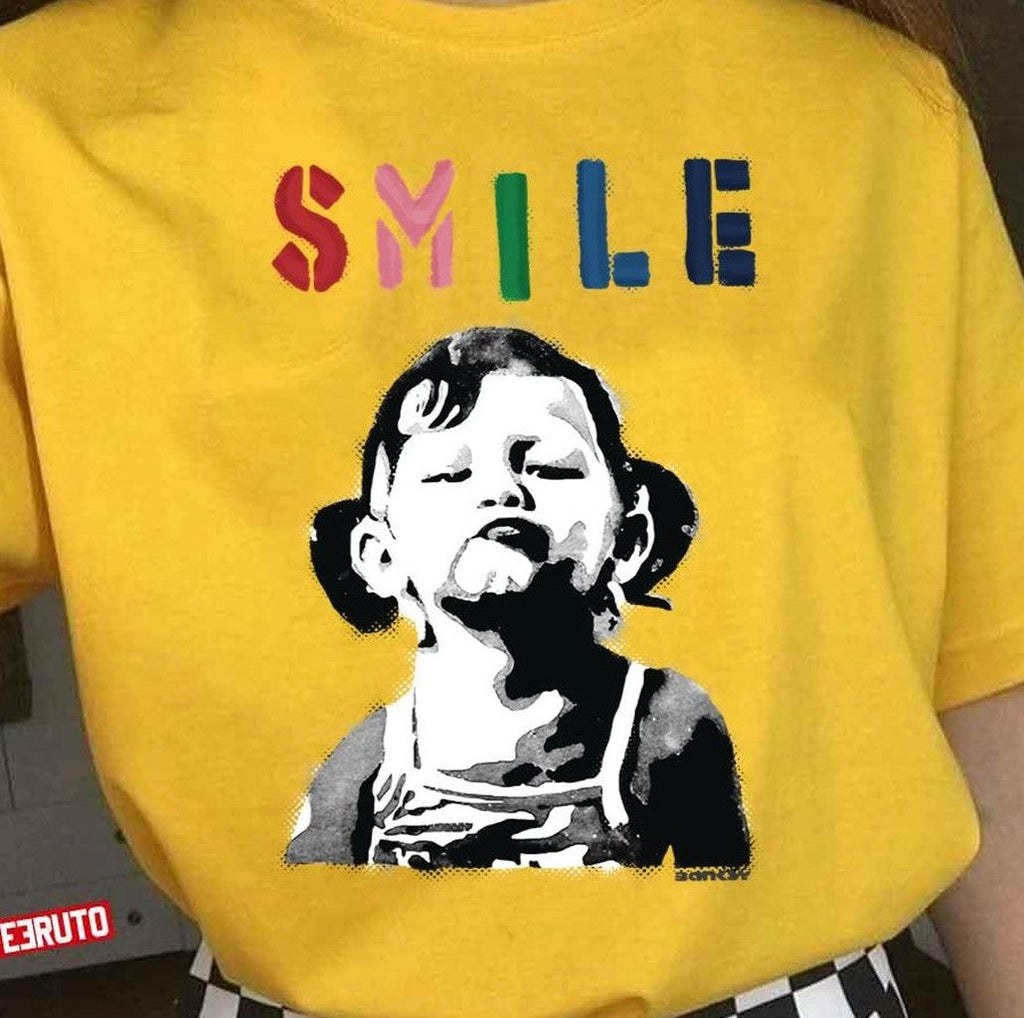 Banksy Graffiti Quote Smile With Girl Unisex Sweatshirt