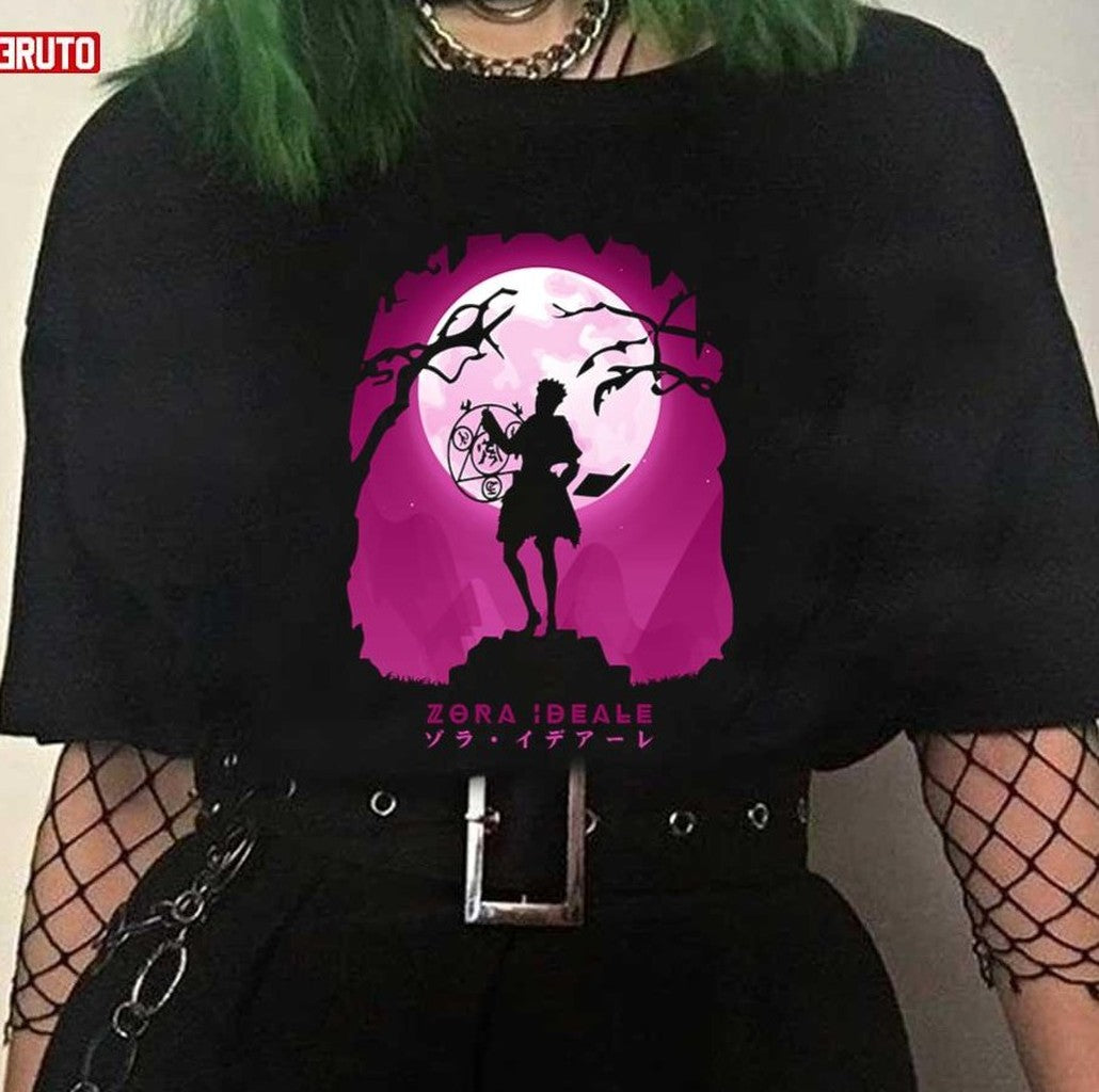 Silhouette Art Of Zora Ideale From Black Clover Series Unisex T-Shirt