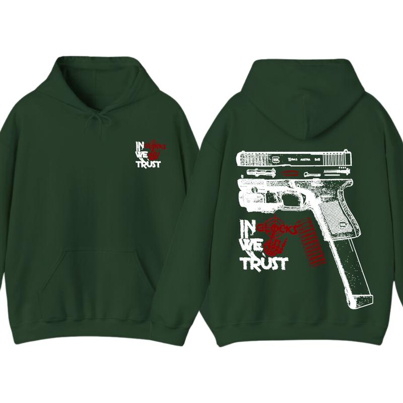 In Glock We Trust Bone Hand Halloween 2 Side Hoodie,Glock Halloween Hoodie,Bone Hand Halloween Glock Shirt, For Her For Him