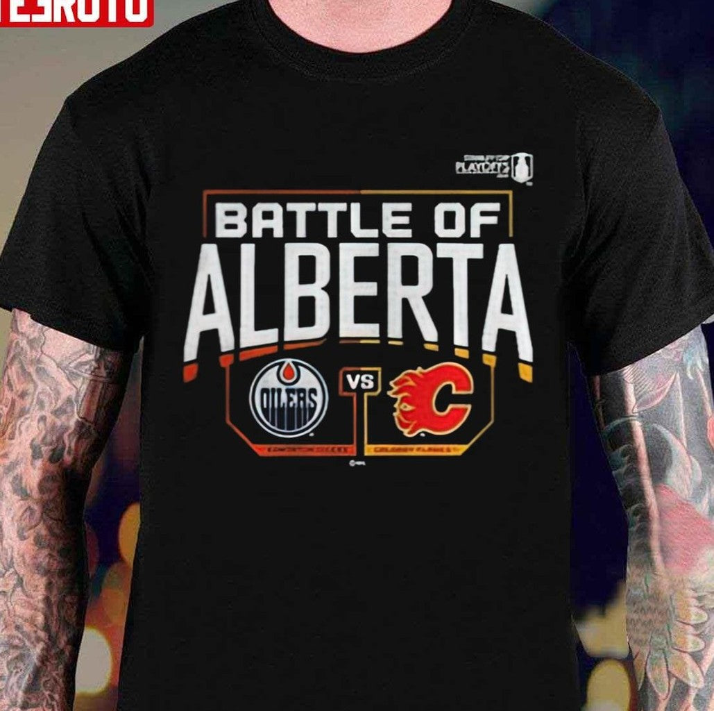 Battle Of Alberta Calgary Flames Vs. Edmonton Oilers Unisex T-Shirt