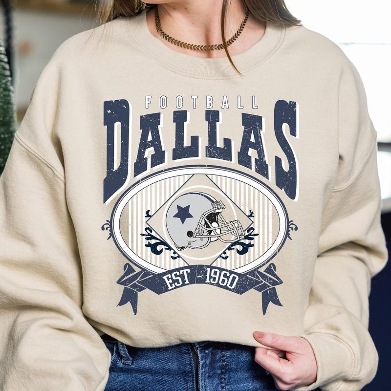 Dallas Football Sweatshirt, Vintage Dallas Football Sweatshirt for Sports Fans Unisex, Gift For Fan