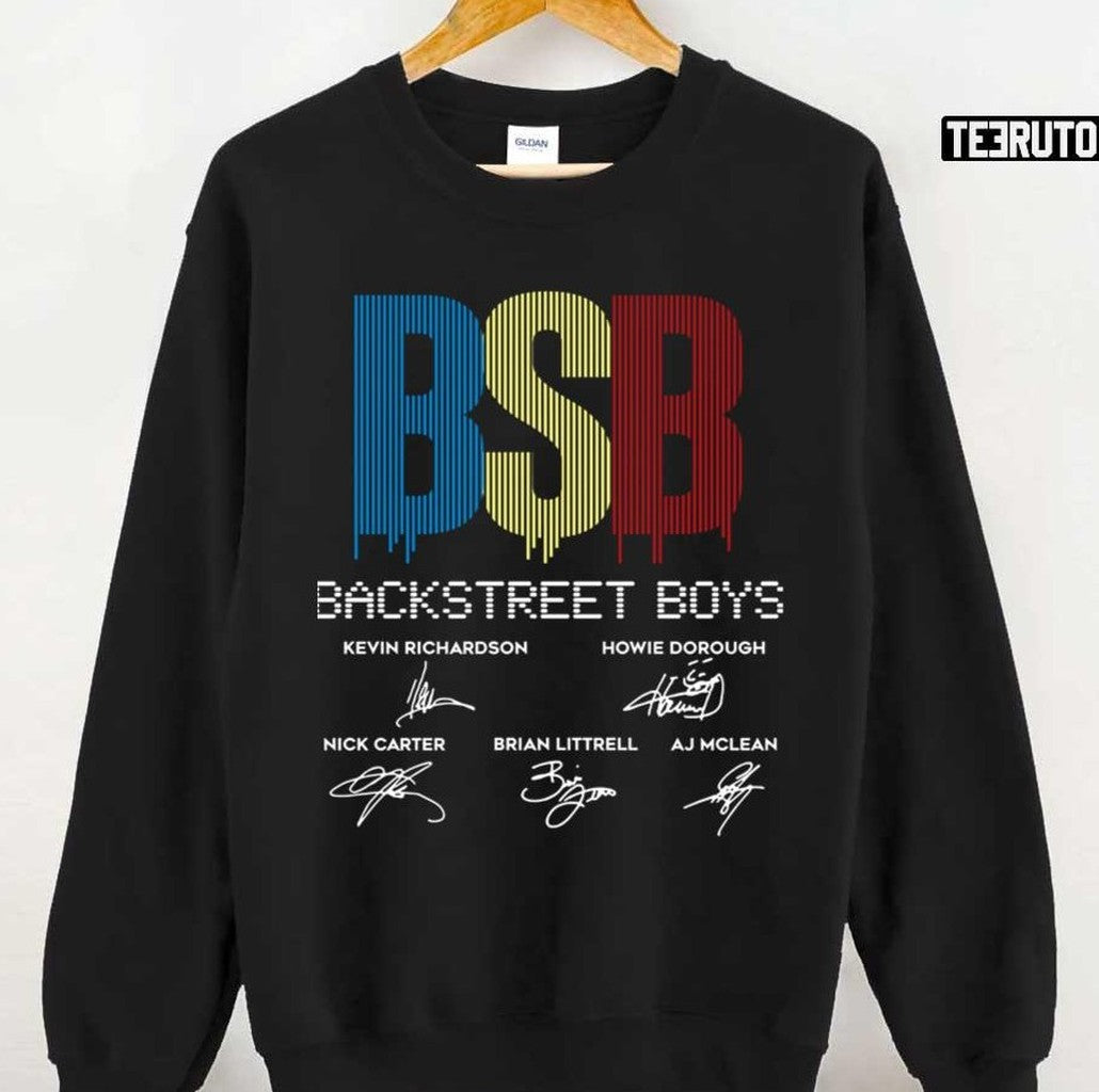 Pop Band 90s Backstreet Boys Members With Signature Unisex T-Shirt