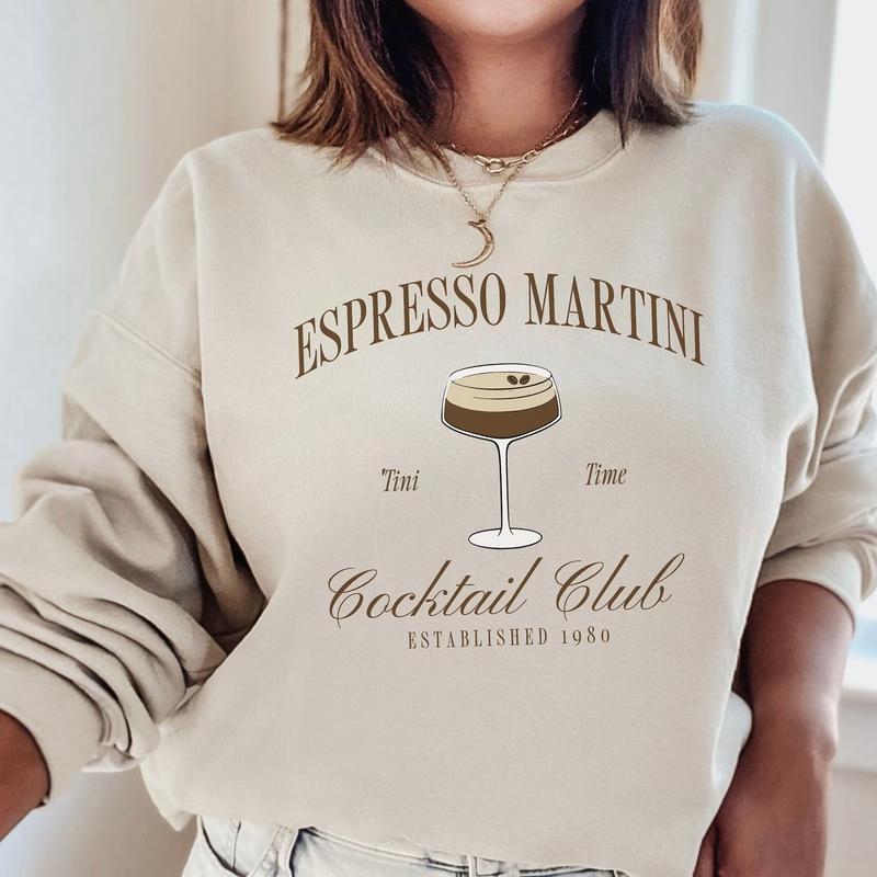 Tini Time Sweatshirt, Espresso Martini Sweatshirt, Retro Cocktail and Social Club Sweatshirt