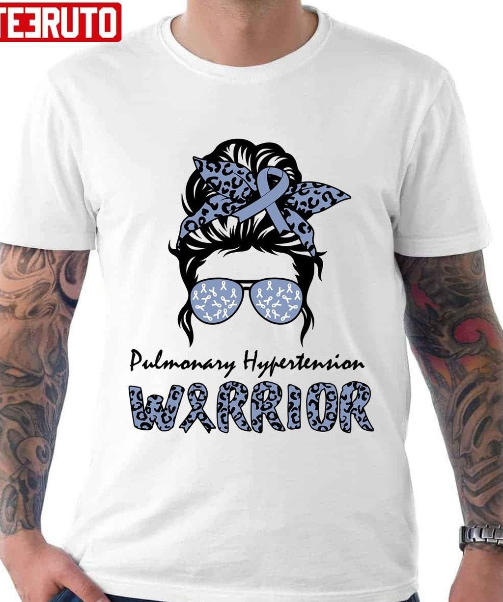 Pulmonary Hypertension Awareness Messy Bun Warrior Unisex T-Shirt