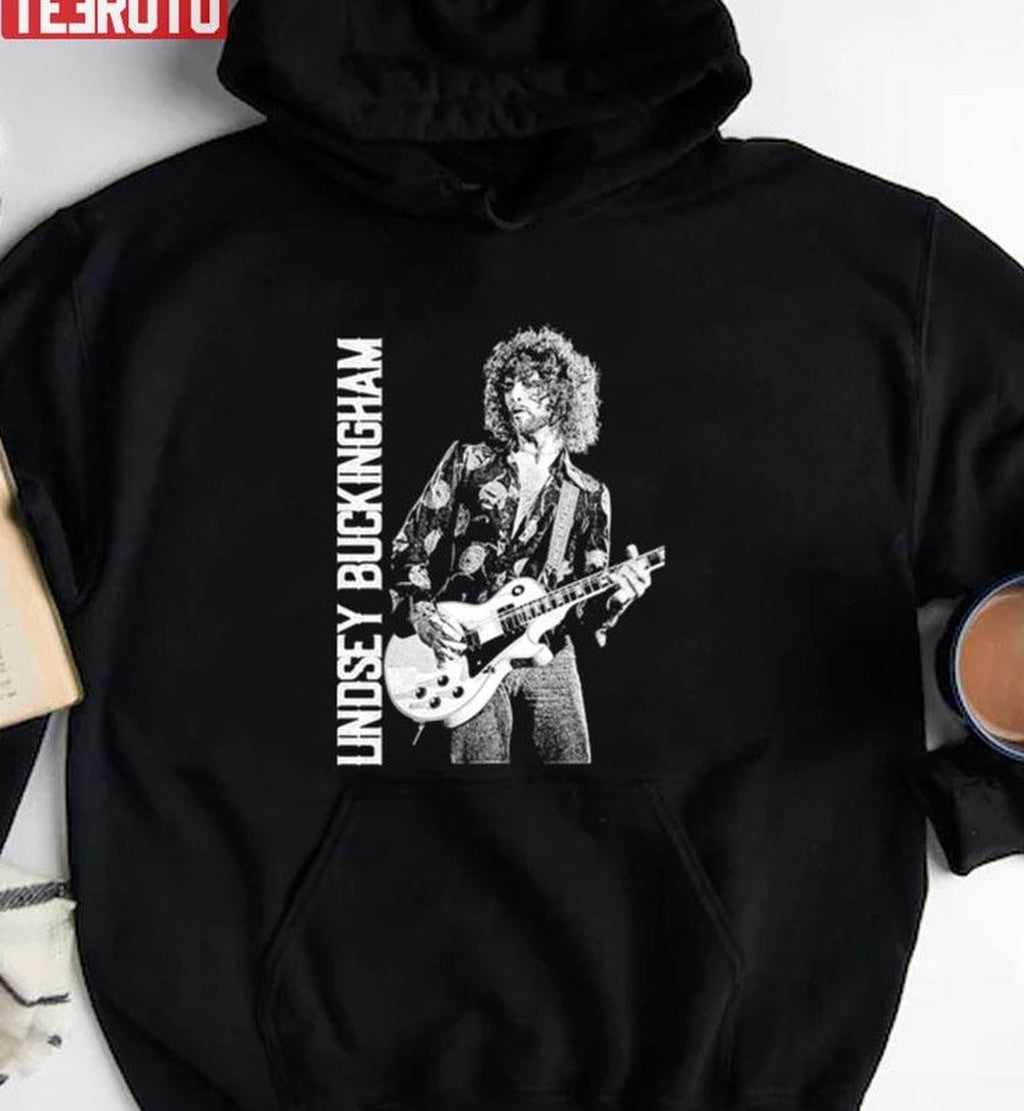 Black And White Design Lindsey Buckingham Unisex Sweatshirt