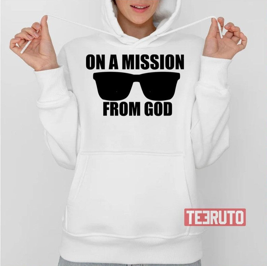 On A Mission From God The Blues Brothers Glasses Unisex T-Shirt