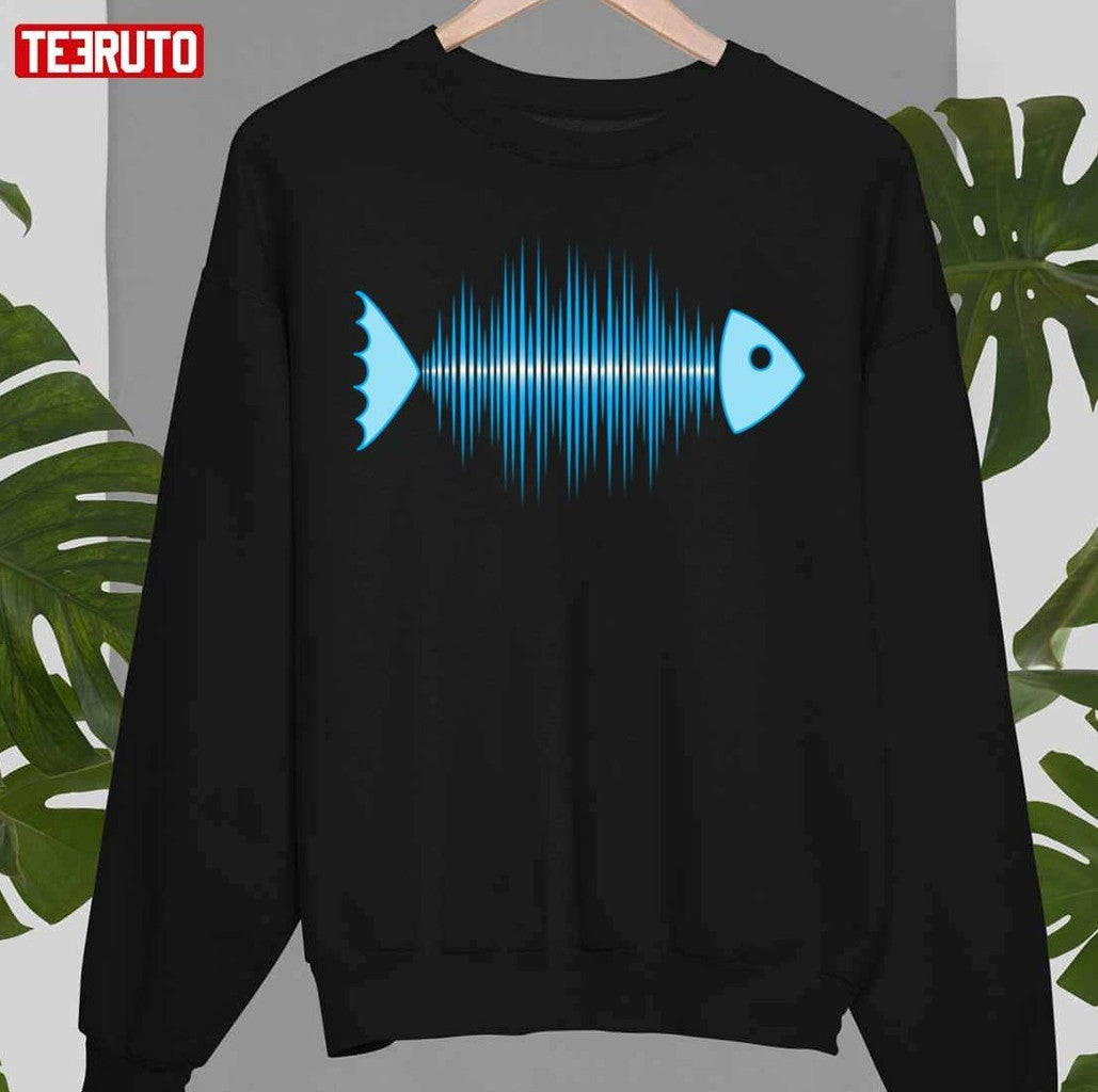 Music Fish Pulse Rate Frequency Dance House Techno Wave Unisex T-Shirt