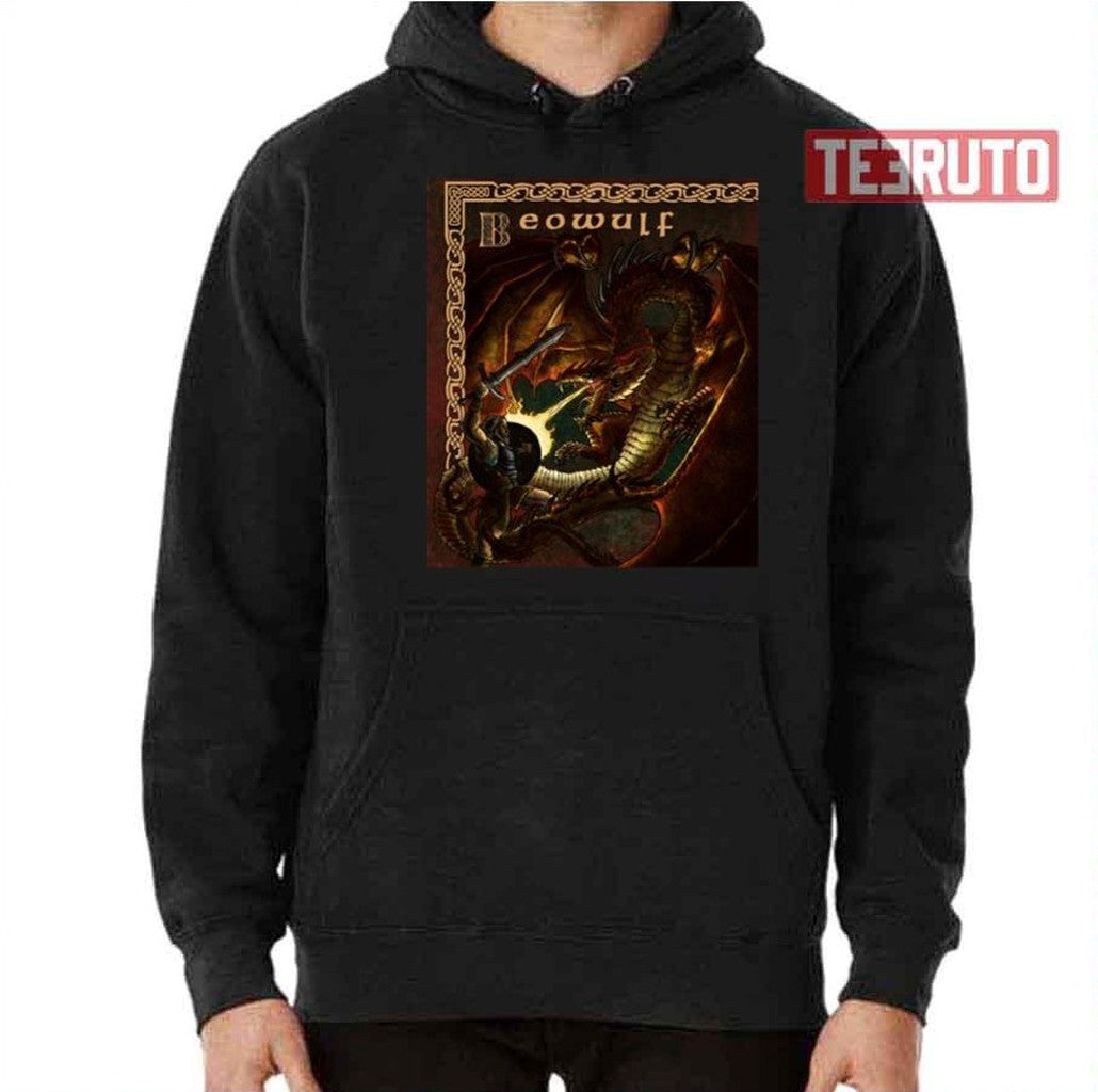 Beowulf Vs Dragon Retro Design Unisex T-Shirt