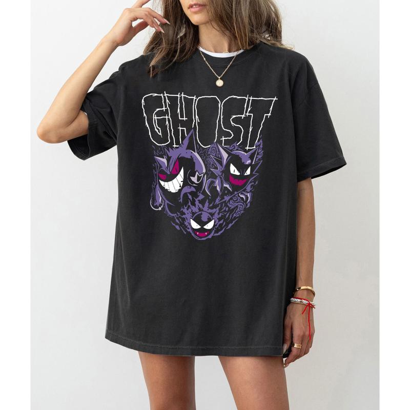 Gengar Ghost Sweatshirt, Gengar Sweatshirt, Dark Ghost Kaiju Japanese Style Sweatshirt, Japanese Anime Movie Film Nerd Gaming Novelty Funny Unisex Swe