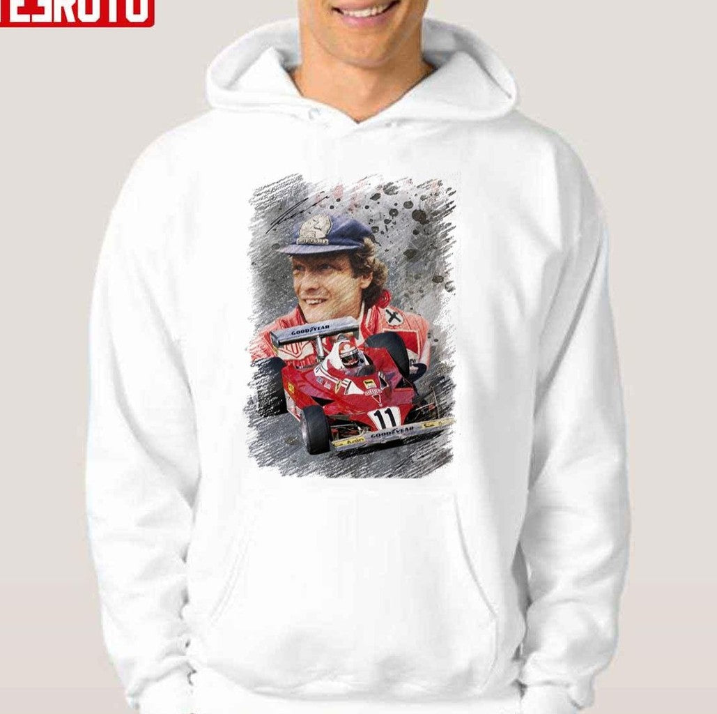 Niki Lauda Retro The Legend Racing F1 Design Unisex Hoodie