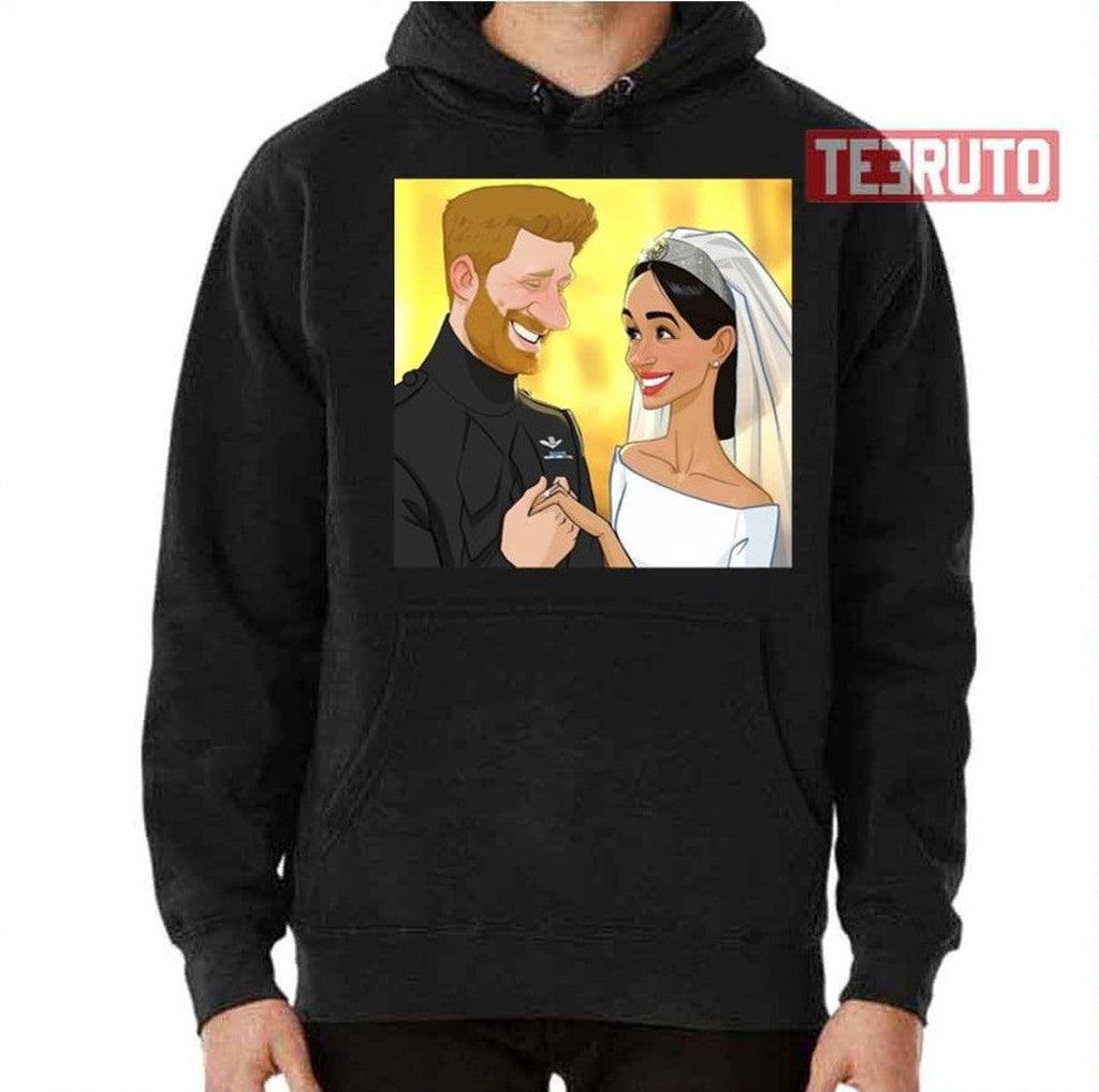 Retro Meghan And Harry Cartoon Art Unisex T-Shirt