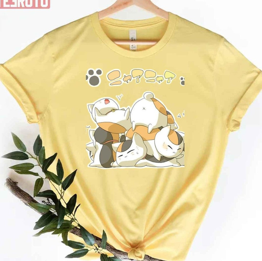 Anime Natsume's Book Of Friends Happy Cat Natsume Yuujinchou Unisex T-Shirt