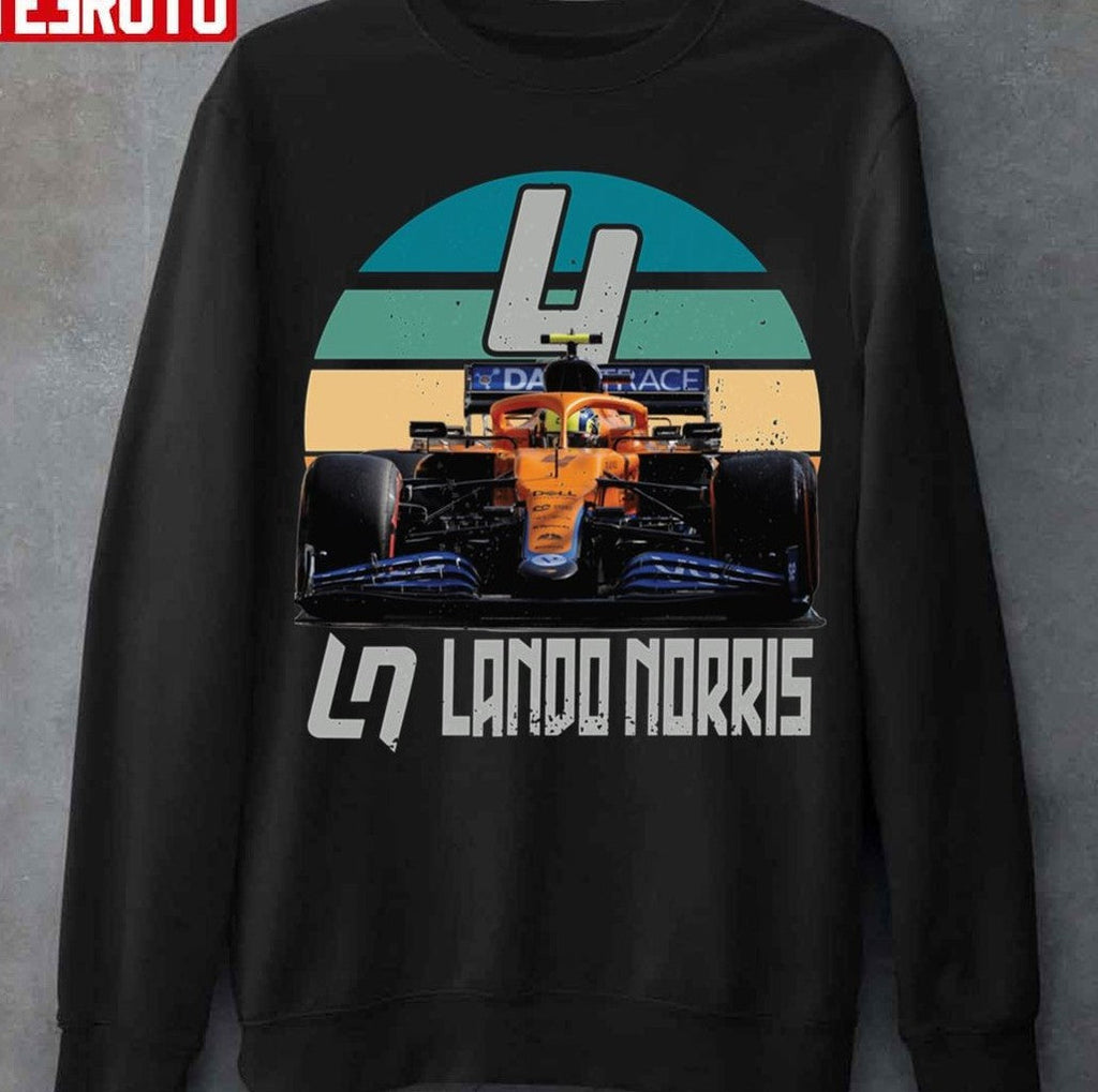 Sunset Design Lando Norris Car Racing F1 Distress Unisex Hoodie