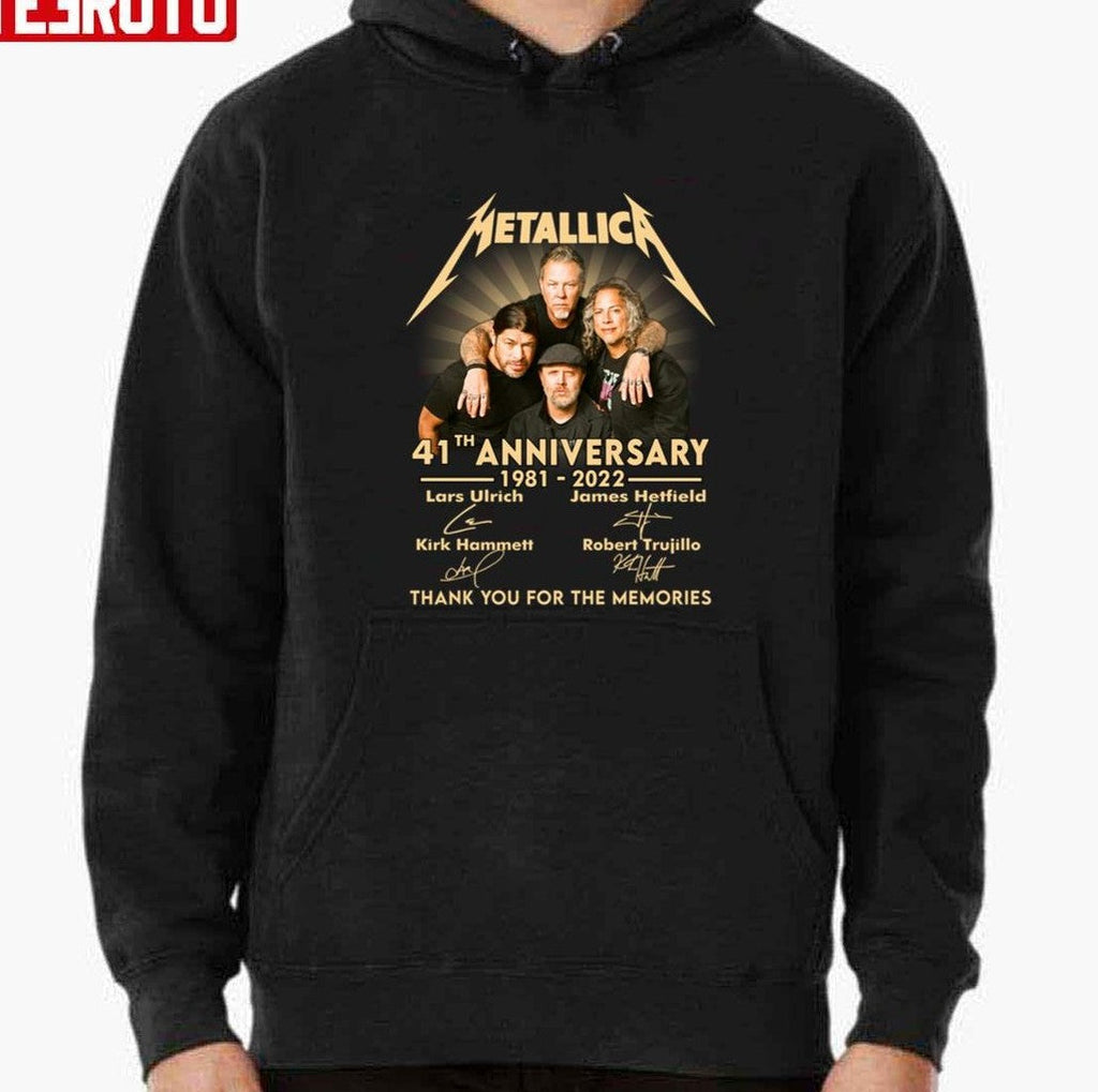 41th Anniversary Metalica Band 1980 2022 Thank You For The Memories Signatures Unisex T-Shirt