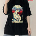 Neon Genesis Evangelion Rei Ayanami Color Stripe Japanese Style Artwork Unisex T-Shirt