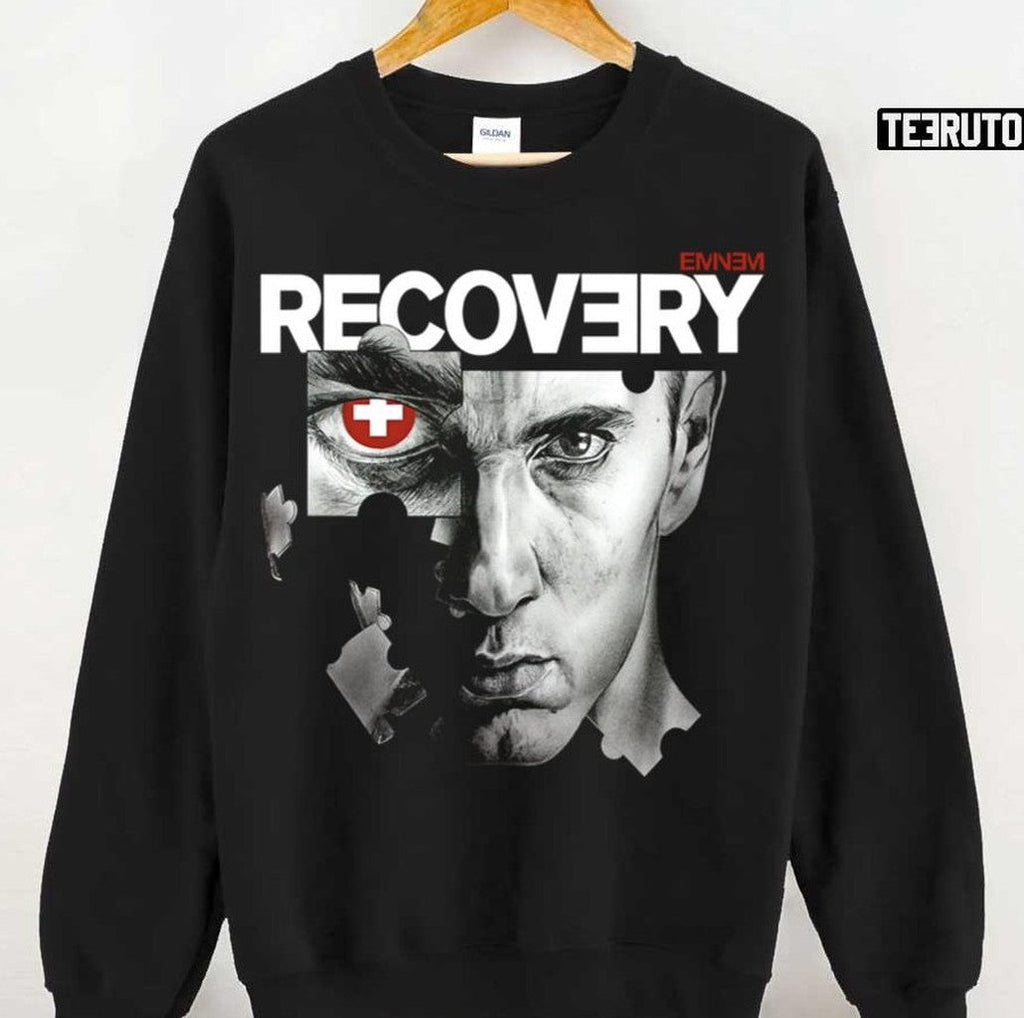 8 Mile Recovery Eminem Black Portrait Unisex Sweatshirt