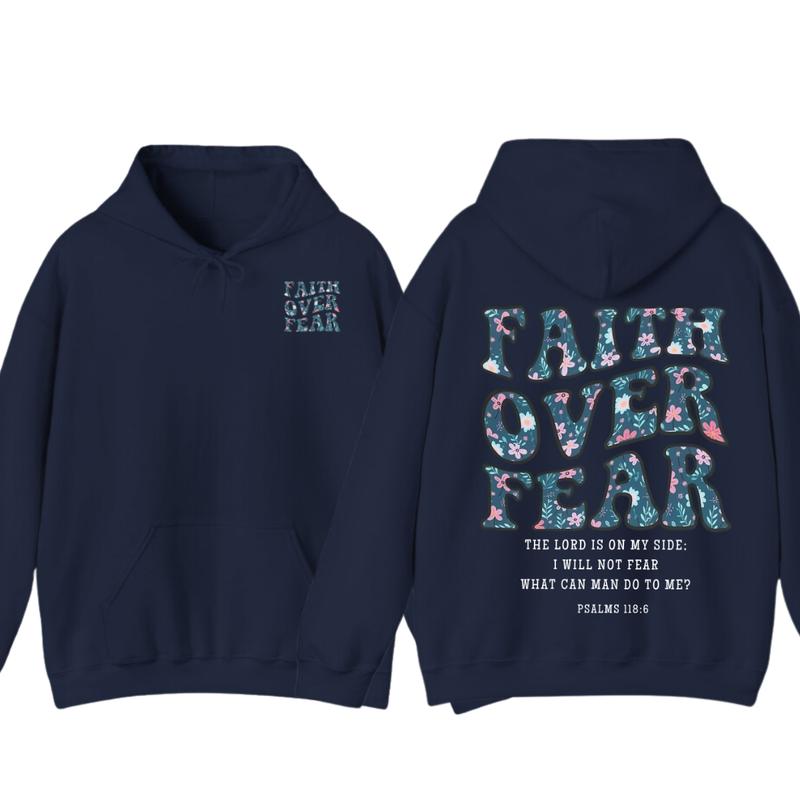Faith Over Fear Christian Hoodie, Aesthetic Christian, Jesus Shirt, Church Hoodie,Cotton Fabic Soft Top