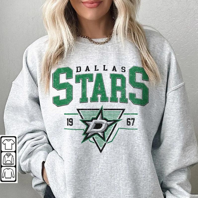 Vintage 90s Dallas Stars Shirt, Crewneck Dallas Stars Sweatshirt, Jersey Hockey Gift For Christmas