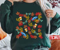 Autumn Leaves Umbrellas Coffee Cups Fireflies Gilmore Pattern Gilmore Girls Unisex Sweatshirt