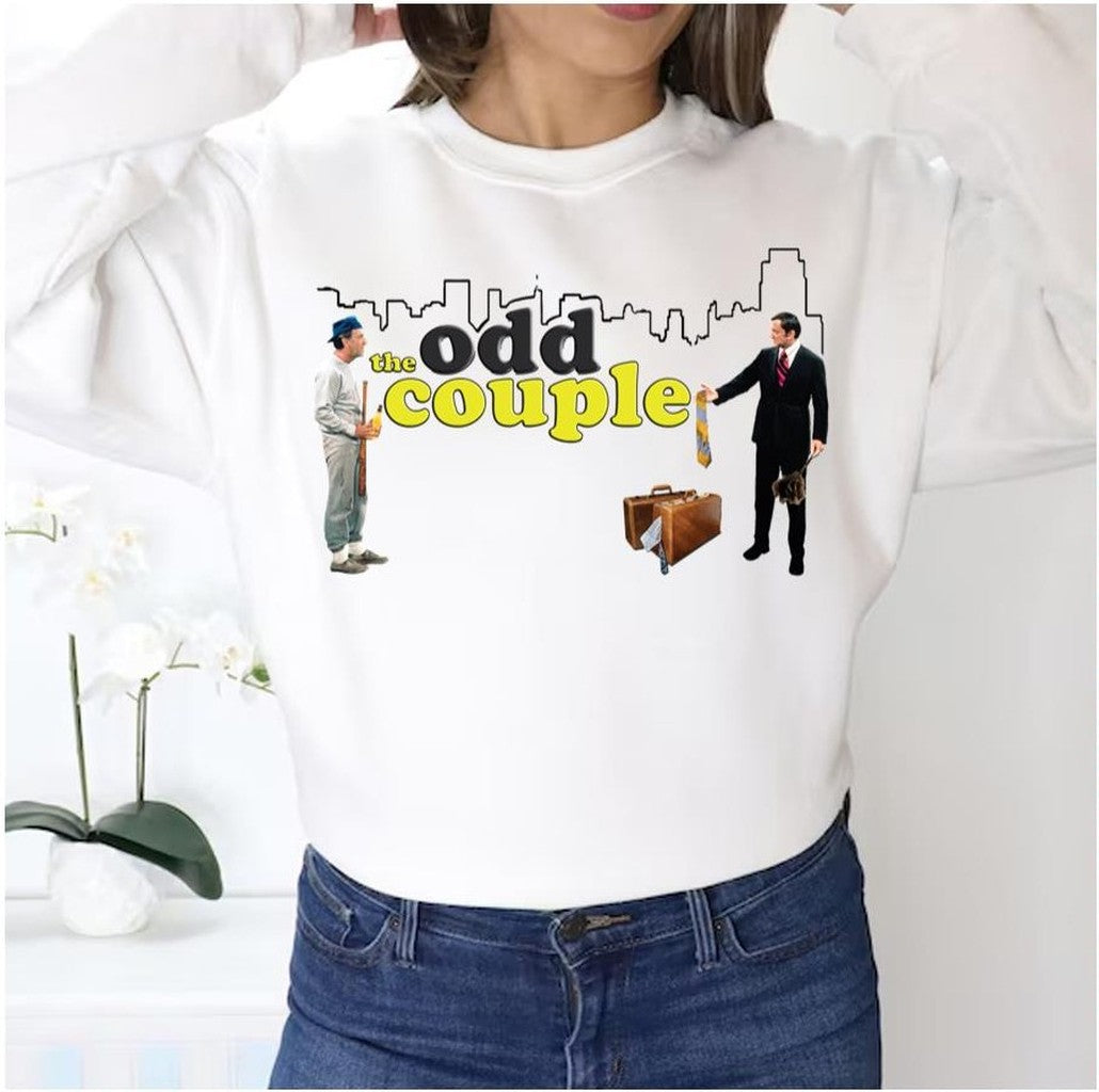 Retro Throwback The Odd Couple Felix And Oscar Skyline Tribute Unisex Sweatshirt