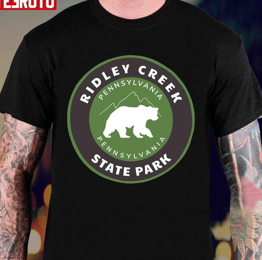 Ridley Creek State Park Pennsylvania Pa Badge Mountain Bear Unisex T-Shirt