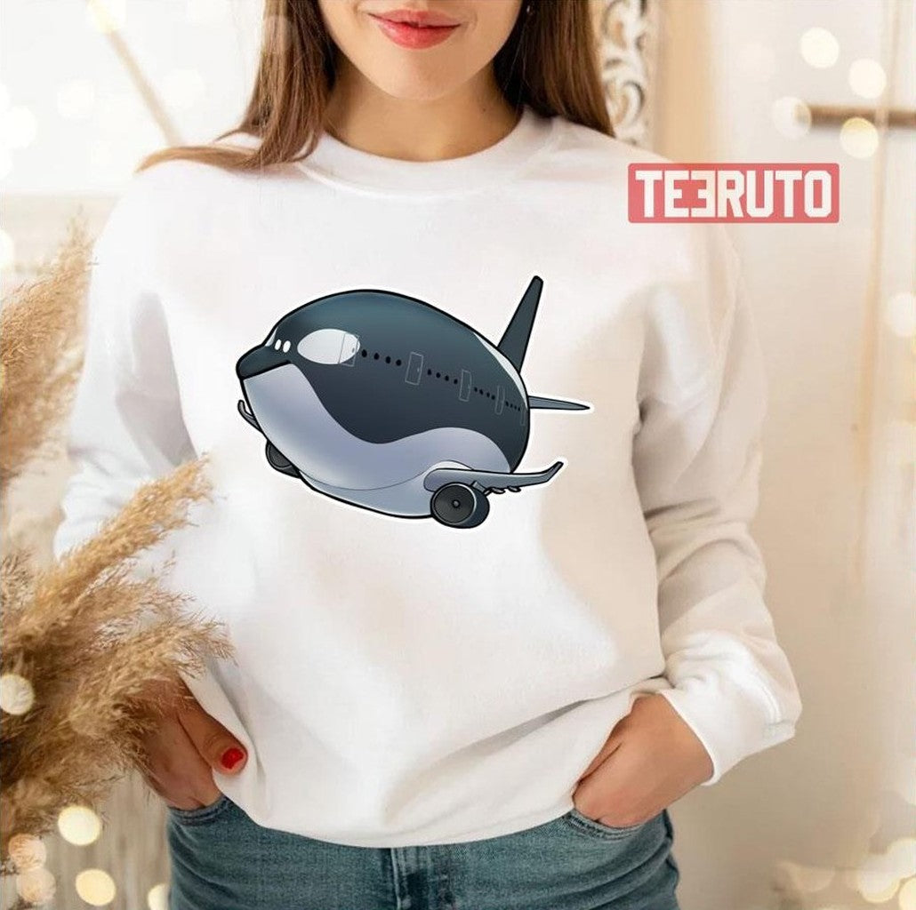 777 Whale Orcas Plane Unisex Sweatshirt