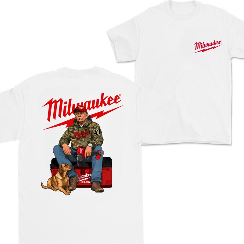 Milwaukee Trump Camo Unisex Cotton Hoodie - Trump Fuel Hand Drill Dog Hunt Sweatshirt And Tee - Menswear, Classic