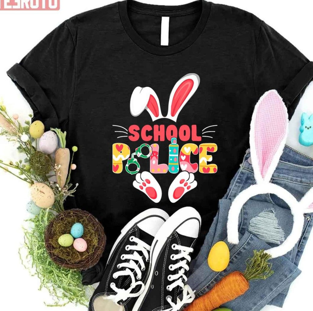 Best Bunny School Police Lover Student Teacher Easter Day Unisex T-shirt