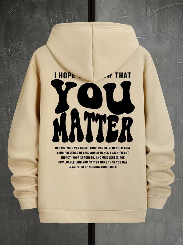 Letter Print Men's Casual Drawstring Hoodie, Regular Fit Sweatshirt for Spring & Fall, Fashionable Daily Men's ClothingÂ 