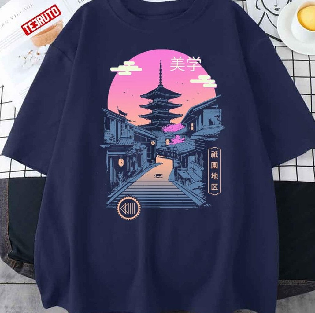 Pagoda Japanese Wave Aesthetics Unisex T-Shirt